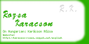 rozsa karacson business card