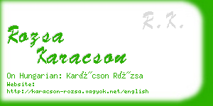 rozsa karacson business card